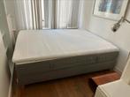 Tweepersoonsbed IKEA Espevar 160x200 cm grijs, incl topper, Huis en Inrichting, Slaapkamer | Boxsprings, Ophalen, Tweepersoons