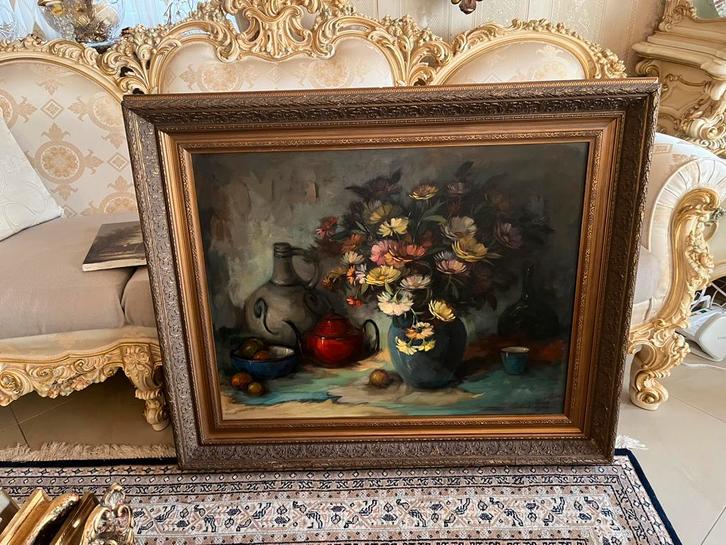 Groot olieverf stilleven schilderij, Antiek en Kunst, Kunst | Schilderijen | Klassiek, Ophalen