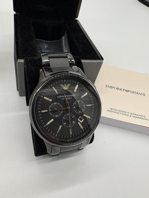 Echte Emporio Armani Ceramica – Tijdloze Klasse in Zwart, Sieraden, Tassen en Uiterlijk, Sporthorloges, Zo goed als nieuw, iOS