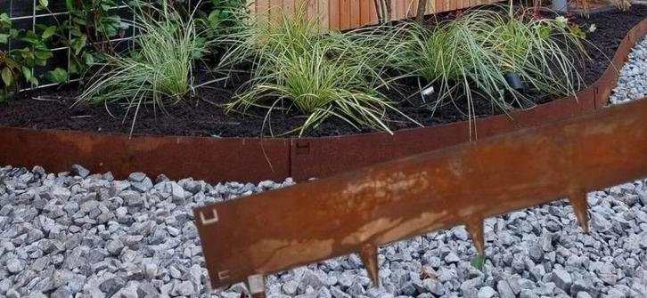 Borderrand cortenstaal 24cm x 106cm - Stuksprijs bij 10st., Tuin en Terras, Bielzen en Borders, Nieuw, Overige materialen, Minder dan 25 cm