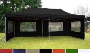 Topklasse 3x6m Vouwtent. Easy Up Vouw-Partytent Zwart Nieuw  beschikbaar voor biedingen