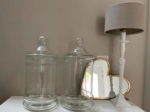 ***!Super mooi! Deze 2 grote glazen potten met deksel ***, Huis en Inrichting, Woonaccessoires | Stolpen, Zo goed als nieuw, Ophalen