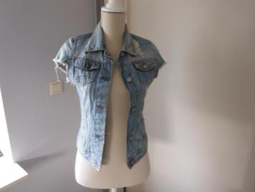 Melville jeans / denim jasje, korte mouw, mt S, destroyed beschikbaar voor biedingen