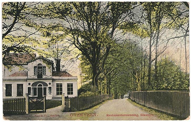 700156 Overveen NH 1907 Rentmeesterswoning Elswout Post, Verzamelen, Ansichtkaarten | Nederland, Gelopen, Noord-Holland, Voor 1920