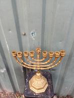 Antieke joodse 9 armige kandelaar, Ophalen of Verzenden, Koper of Brons
