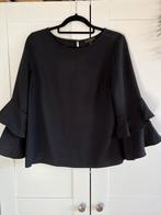 J.Crew, crepesatijnen zwarte blouse (38/40) met aparte mouw, Maat 38/40 (M), Ophalen of Verzenden, Zo goed als nieuw, J.Crew