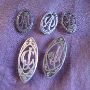 Antieke Zilveren Art Nouveau Hoed Monogrammen beschikbaar voor biedingen