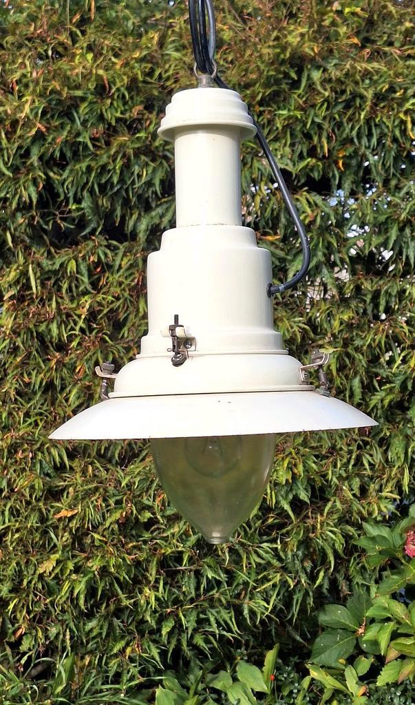 Vintage Scheepslamp - Industrieel Design, Huis en Inrichting, Lampen | Hanglampen, Gebruikt, Minder dan 50 cm, Glas, Metaal, Ophalen of Verzenden