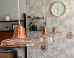 Goossens koper/ goudkleurige sherlock hanglamp, Huis en Inrichting, Ophalen, Zo goed als nieuw, Glas, Minder dan 50 cm