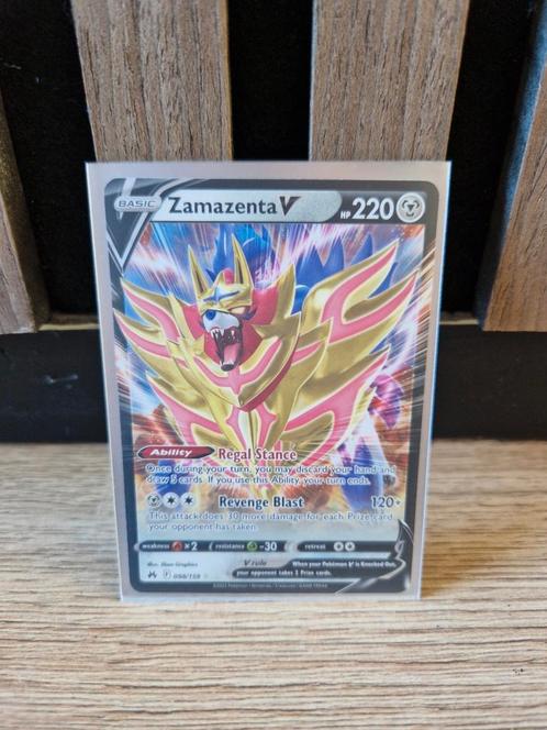 Zamazenta V 098/159 Crown Zenith Pokemon, Hobby en Vrije tijd, Verzamelkaartspellen | Pokémon, Zo goed als nieuw, Losse kaart