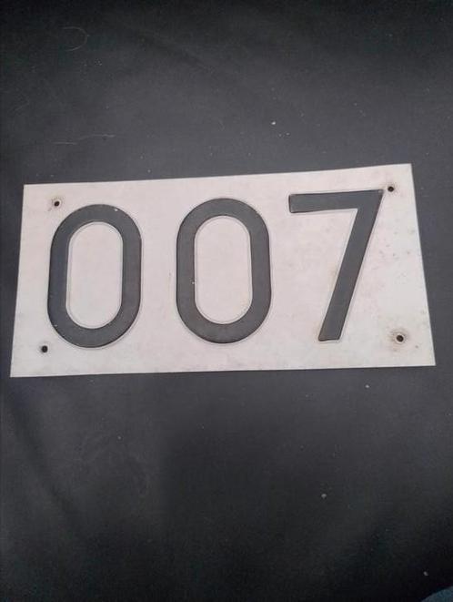 👉 Metalen 007 bordje, Verzamelen, Muziek, Artiesten en Beroemdheden, Zo goed als nieuw, Poster, Artwork of Schilderij, Ophalen of Verzenden