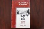 JEEP CJ-5 CJ-6 1961 owner's manual  Willys Motors Inc. USA, Ophalen of Verzenden