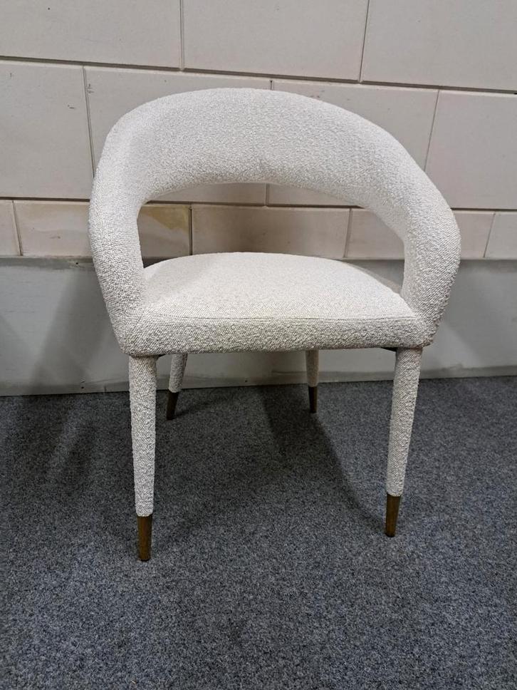 Richmond Interiors eetkamerstoel Gia wit boucle SALE, Huis en Inrichting, Stoelen, Nieuw, Eén, Stof, Wit, Ophalen of Verzenden