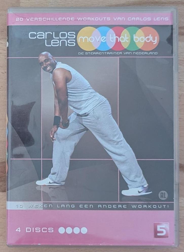 Dvd box Move that body - Carlos Lens, Cd's en Dvd's, Dvd's | Sport en Fitness, Gebruikt, Cursus of Instructie, Yoga, Fitness of Dans