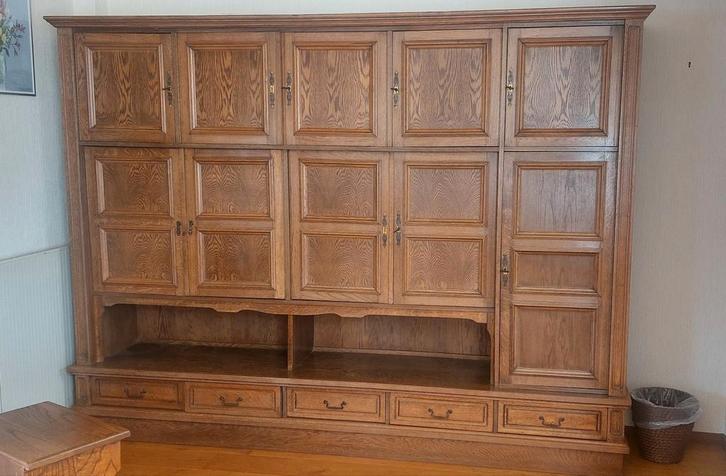 Grote eikenhouten kast - 3x2.40m, Huis en Inrichting, Kasten | Wandmeubels, Ophalen of Verzenden