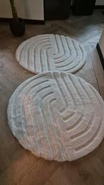 Vloerkleed fraai rond wit 2 stuks, Wit, Rond, Ophalen of Verzenden, 100 tot 150 cm