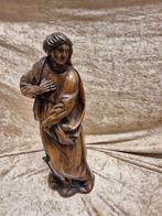 Antiek houten beeld met harp, Ophalen of Verzenden