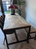 6 persoons eettafel met zitbank, Huis en Inrichting, Ophalen, 200 cm of meer, 50 tot 100 cm, Zo goed als nieuw