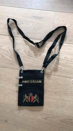 Stoffen schoudertasje met AMSTERDAM logo, Ophalen of Verzenden, Zo goed als nieuw, Zwart