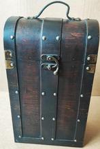 Vintage Houten Kist Met Leren Handvat, Minder dan 50 cm, Gebruikt, Minder dan 50 cm, Ophalen of Verzenden