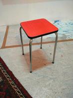 Formica vintage krukje kruk oranje, Huis en Inrichting, Ophalen, Gebruikt, Hout