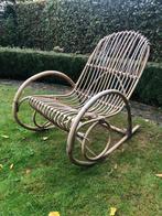 Vintage Rotan Schommelstoel Jaren 70, Huis en Inrichting, Stoelen, Ophalen, Gebruikt, Bruin, Riet of Rotan