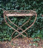 Brocante plantentafel voor de tuin., Ophalen, Gebruikt, Rechthoekig, Metaal