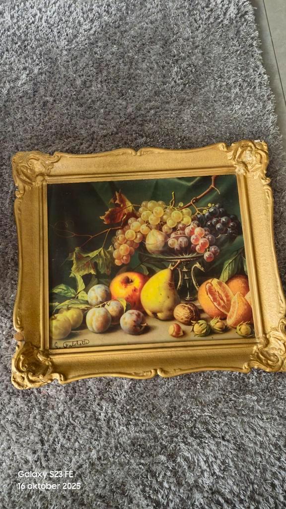 Stilleven met fruit, G. Malchetti, Antiek en Kunst, Kunst | Schilderijen | Klassiek, Ophalen of Verzenden