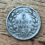 5 cent 1869 Willem III, Postzegels en Munten, Munten | Nederland, Ophalen, Koning Willem III, Zilver, Losse munt