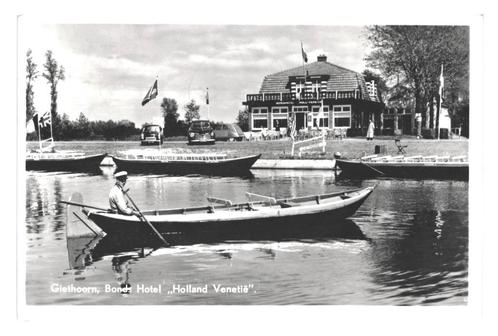 991108 Giethoorn 1957 Ov Hotel Hollands Venetië Gelopen met, Verzamelen, Ansichtkaarten | Nederland, Gelopen, Overijssel, 1940 tot 1960