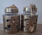 Antieke Honing en Jampot in verzilverde houders, Antiek en Kunst, Ophalen of Verzenden