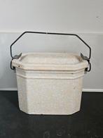 Vintage emaille lunchbox lichtgeel, Antiek en Kunst, Ophalen of Verzenden