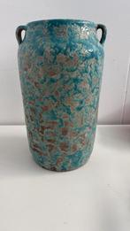 Aardewerk vaas turquoise, Ophalen, Blauw, ., Aardewerk of Porselein