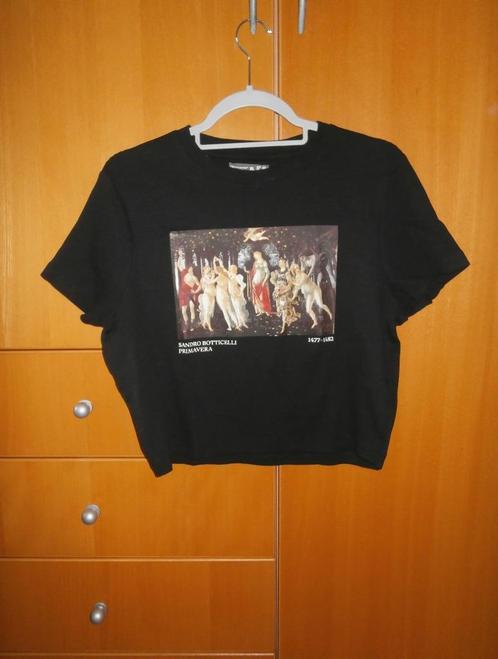 Mooi Cropped Art T-shirt XL 42 (La Primavera Botticelli) nw, Kleding | Dames, T-shirts, Nieuw, Maat 42/44 (L), Zwart, Korte mouw