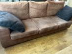 Mooie 3-zits Nubuck bank met kussens, Huis en Inrichting, Ophalen, Gebruikt, Driepersoons, 75 tot 100 cm