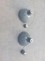 2 Grijze Hanglampen - Industrieel Design, Gebruikt, Ophalen of Verzenden, Metaal, Minder dan 50 cm