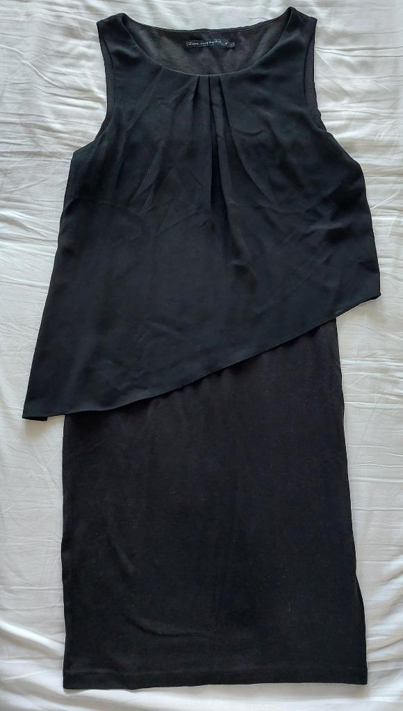 Steps, maat M, zwarte zomerjurk (heerlijk model), Kleding | Dames, Jurken, Gedragen, Maat 38/40 (M), Zwart, Boven de knie, Ophalen of Verzenden