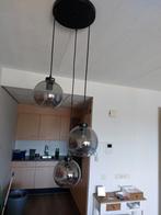 Eetkamer lampen, Ophalen, Zwart en smoked glas, 75 cm of meer, Glas