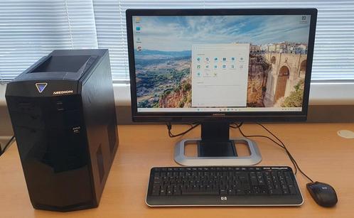 Desktop PC, AMD A10, SSD, Windows 11, Computers en Software, Desktop Pc's, Gebruikt, 3 tot 4 Ghz, HDD, SSD, 4 GB, Met monitor