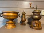 Houten decoratie set: fruitschaal, zoutmolen en koffiemolen, Huis en Inrichting, Woonaccessoires | Wanddecoraties, Ophalen of Verzenden