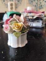 Te koop handgemaakte bone china potje met roosjes, Ophalen of Verzenden