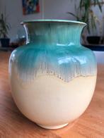 Prachtige Mobach vaas van keramiek blauw groen creme kleur, Ophalen
