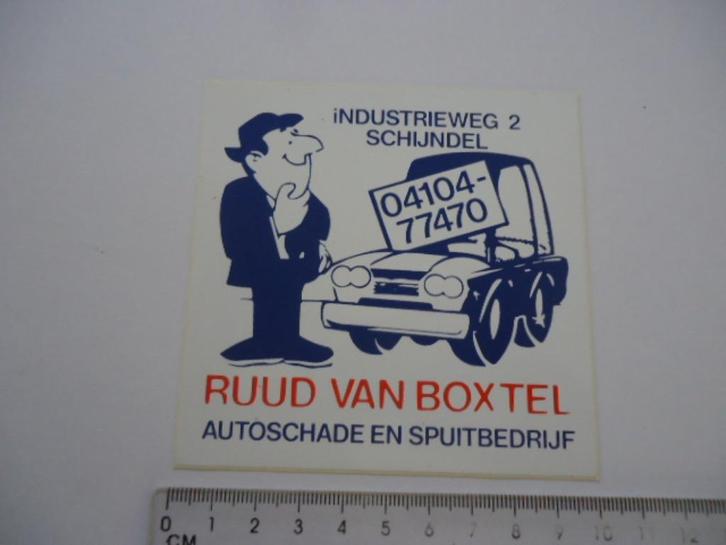 sticker oud Autoschade Ruud v Boxtel Schijndel auto schade, Verzamelen, Stickers, Zo goed als nieuw, Bedrijf of Vereniging, Verzenden