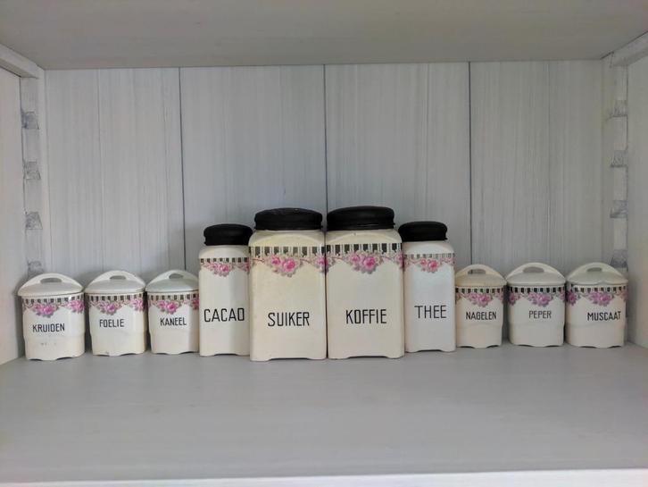 grootmoederstijd kruidenset, Antiek en Kunst, Curiosa en Brocante, Ophalen of Verzenden