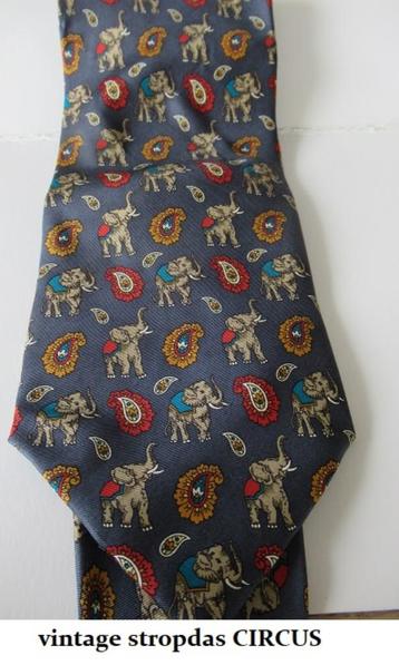 mooie vintage stropdas, nieuw staat jaren 80, het circus beschikbaar voor biedingen