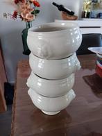 4 Soepkommen met Leeuwenkop, Huis en Inrichting, Keuken | Servies, Ophalen, Gebruikt, Kom(men), Overige stijlen