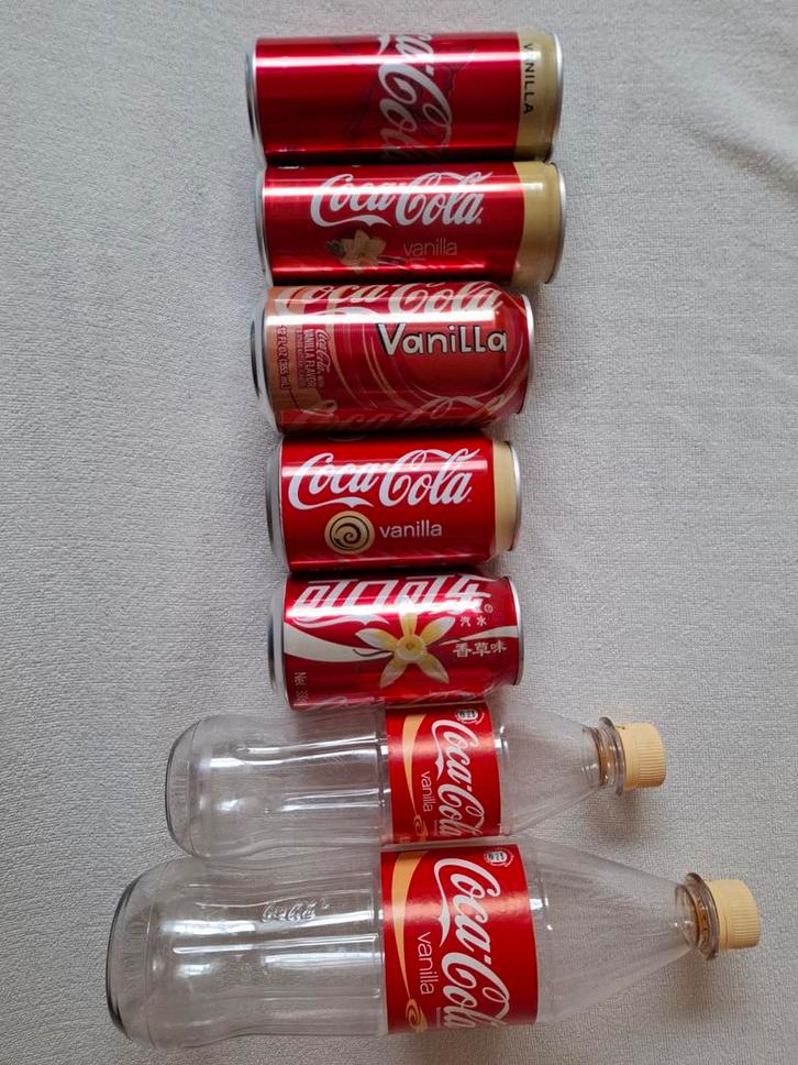 Coca Cola Vanille Blikjes & Flessen - Collectie, Verzamelen, Merken en Reclamevoorwerpen, Ophalen of Verzenden