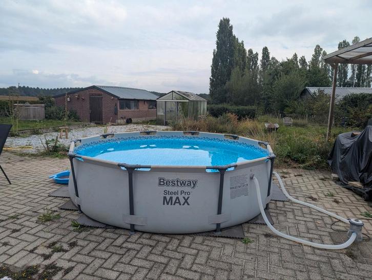 3 meter doorsnede en 76 cm hoog, Tuin en Terras, Zwembaden, Gebruikt, Opzetzwembad, Minder dan 80 cm, 300 cm of meer, Rond, Ophalen