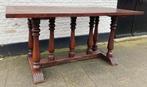 antiek eiken eettafel, 84 x 163 cm, transport is mogelijk, De doofpot, Eikenhout, Antiek stoer landelijk, 150 tot 200 cm