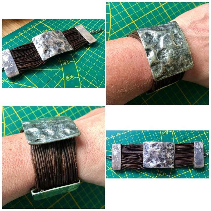 Leren armband vikingstyle Larp, Sieraden, Tassen en Uiterlijk, Armbanden, Zo goed als nieuw, Leer, Bruin, Met bedels of kralen